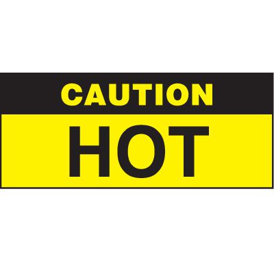 Caution Hot Status Label