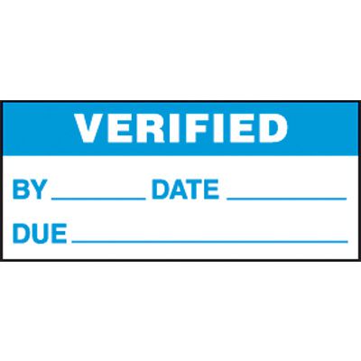 Verified Mini Write-On Status Label