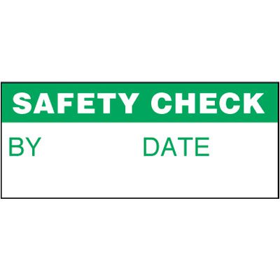 Safety Check Self-Laminating Status Labels