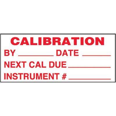 Calibration Self-Laminating Status Labels
