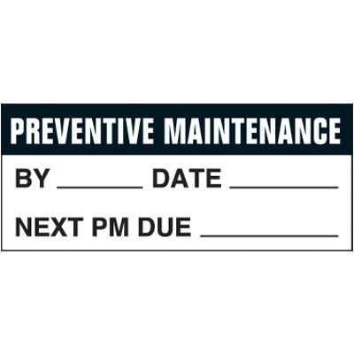 Preventive Maintenance Self-Laminating Status Labels