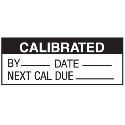 Calibrated By Date Due Write On Status Labels