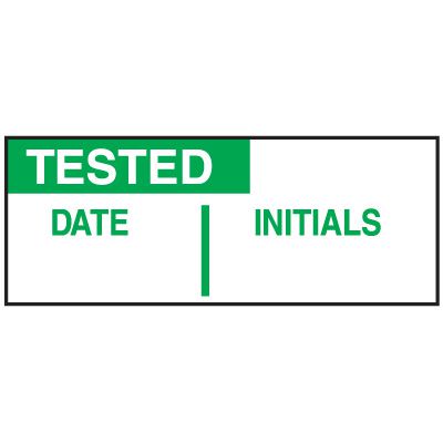 Tested Date Initials Write On Status Labels