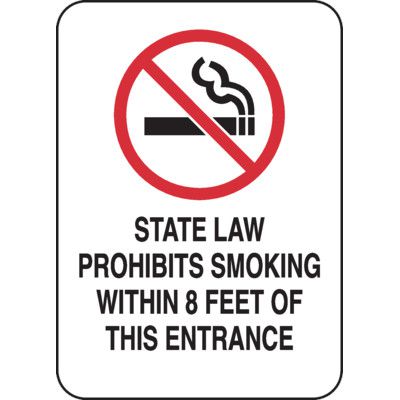 Indiana State Law Prohibits Smoking (With Graphics) Signs