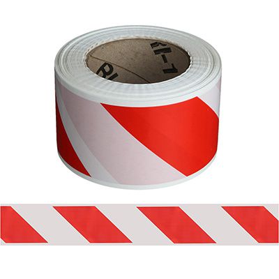 Red and White Striped Barricade Tape