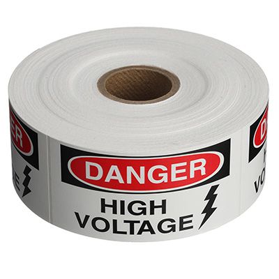 Danger Labels On A Roll - High Voltage