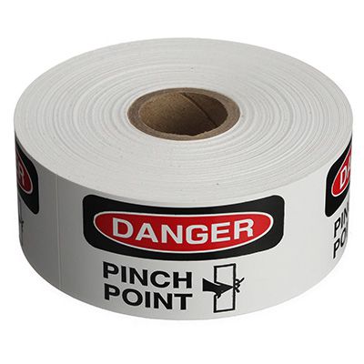 Danger Labels On A Roll - Pinch Point