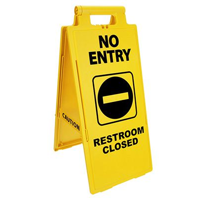 Lockin'arm Floor Stand Signs - No Entry Restroom Closed - Cortina