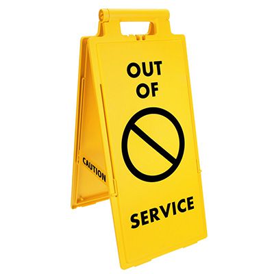 Lockin'arm Floor Stand Signs - Out of Service with graphic - Cortina 03-600-41