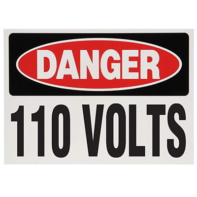 Voltage Warning Labels - Danger 110 Volts