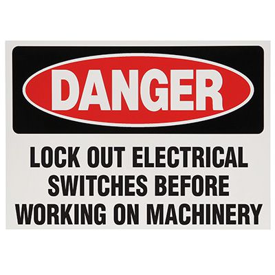 Lockout Labels - Danger Lock Out Electrical Switches