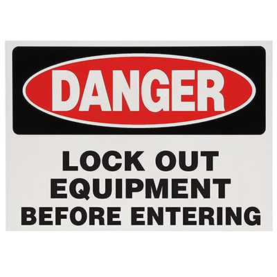 Lockout Labels - Danger Lock Out Equipment Before Entering