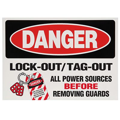 Lockout Labels - Danger Lock-Out/Tag-Out All Power Sources