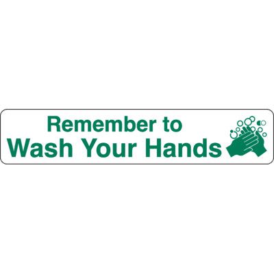 Slogan Mirror Labels - Remember To Wash Your Hands