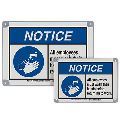 ToughWash® Encapsulated Signs - Notice All Employees