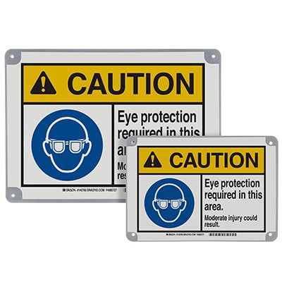 ToughWash® Encapsulated Signs - Caution Eye Protection