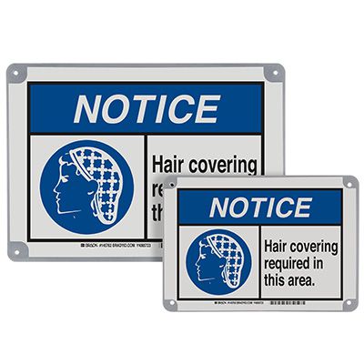 ToughWash® Encapsulated Signs - Notice Hairnets And Beard
