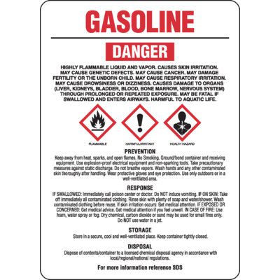 Chemical GHS Signs - Gasoline