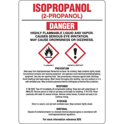 Chemical GHS Signs - Isopropanol (2-Propanol)