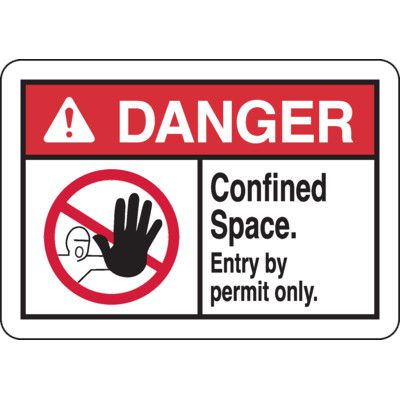 ANSI Danger Signs - Confined Space Enter By Permit Only