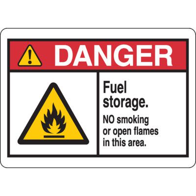 Danger Signs - Fuel Storage No Smoking (Graphic)