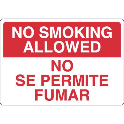 Bilingual No Smoking Allowed Sign