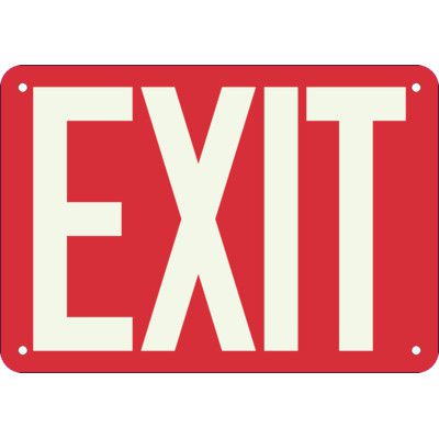 Glow in the Dark Exit Signs - Red
