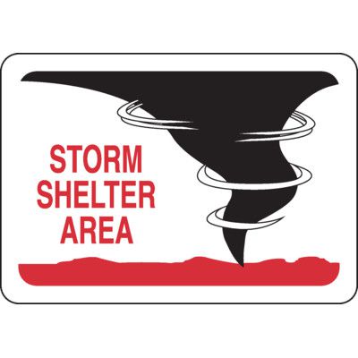 Storm Shelter Area Safety Sign