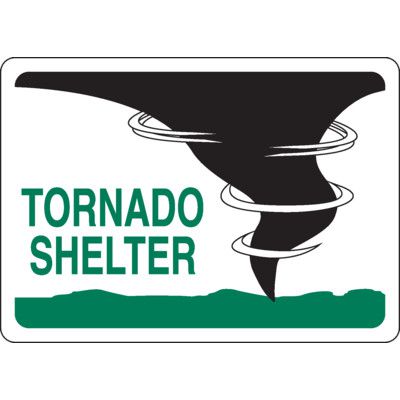 Tornado Shelter Safety Sign