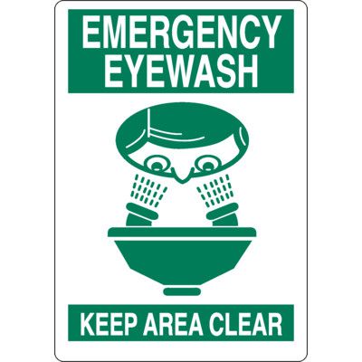 Emergency Eyewash Keep area Clear Sign