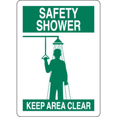 Safety Shower Keep Area Clear Sign