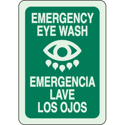 Bilingual Emergency Eyewash Sign