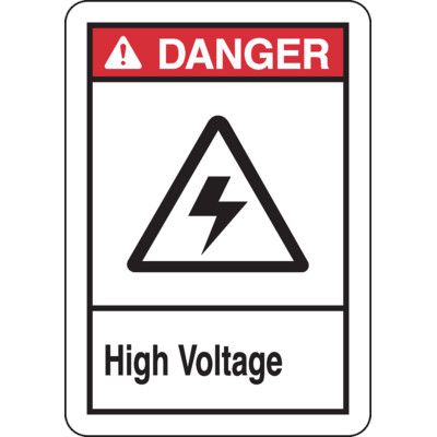 Electrical Safety Signs - ANSI Danger High Voltage