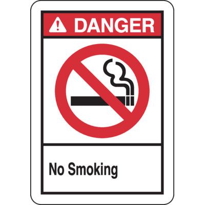 ANSI Danger No Smoking Sign