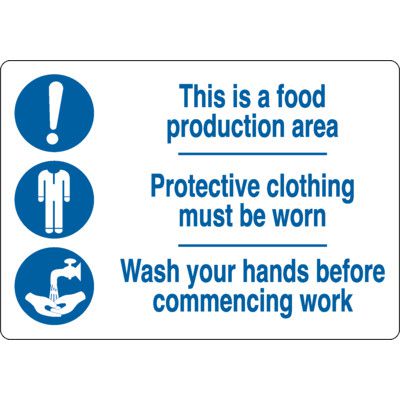 Food Production Area Safety Sign