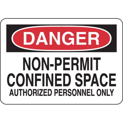Danger Confined Space Sign - Non-Permit, Authorized Personnel Only