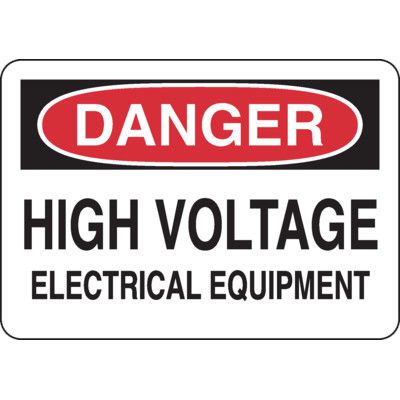 Electrical Safety Signs - Danger High Voltage Electrical Equipment