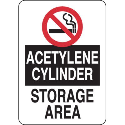 No Smoking Acetylene Cylinders Sign