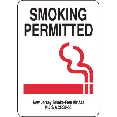 New Jersey Smoking Permitted Sign