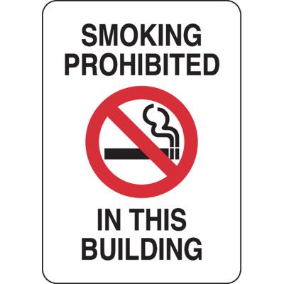 Smoking Prohibited In This Building Sign