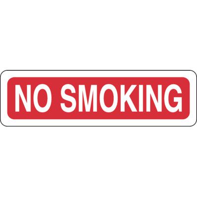 No Smoking Red Background with White Lettering Sign