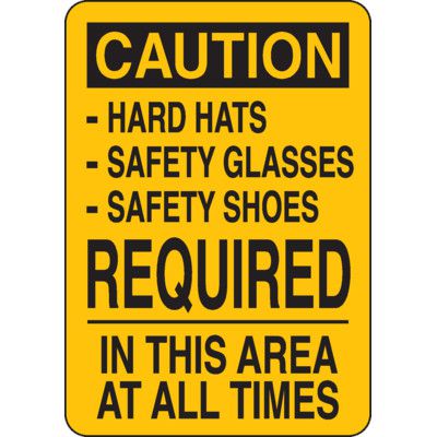 Caution Signs - PPE Required In This Area At All Times