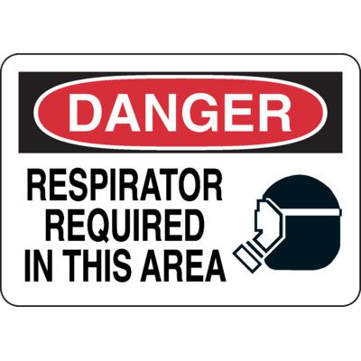Danger Signs - Respirator Required In This Area