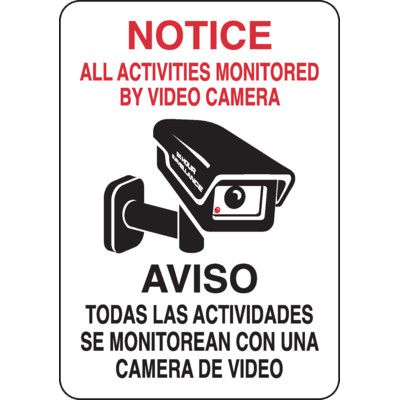 All Activities Monitored By Camera Sign