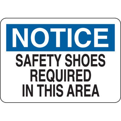 Notice Sign - Safety Shoes Required