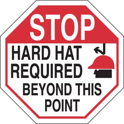 Stop Hard Hats Required Beyond This Point Sign