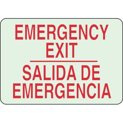 Bilingual Exit Glow Sign