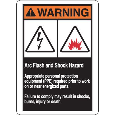 Warning Signs - Arc Flash & Shock Hazard