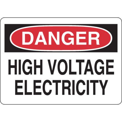 Electrical Safety Signs - Danger High Voltage Electricity