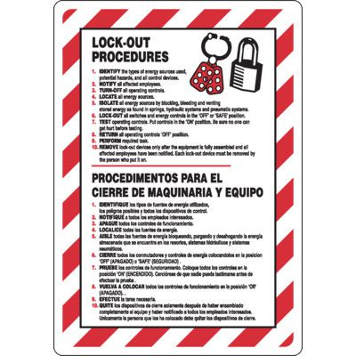 Bilingual Lock-out Procedure Sign